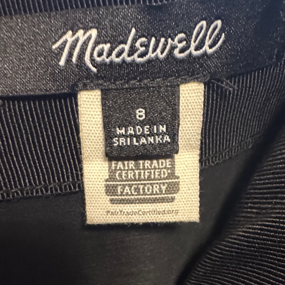 Madewell Black Pinstripe Wool Blend Mini Skirt - Size 8 - Picture 2 of 9